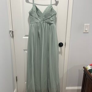 Azazie Sage Green Maxi Dress
